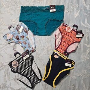 Bundle of five (5) No Boundaries Women's Cotton Hipster Panties Size XXL 19
